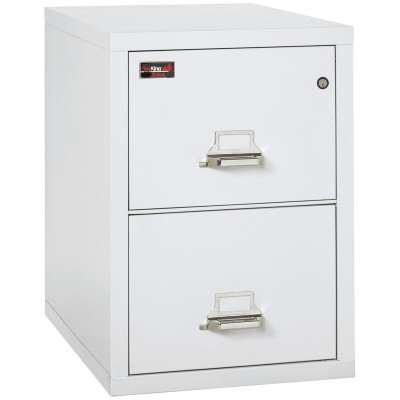 FireKing 2-1825-C Two Drawer 25" Deep Vertical Letter Size File Cabinet Arctic white