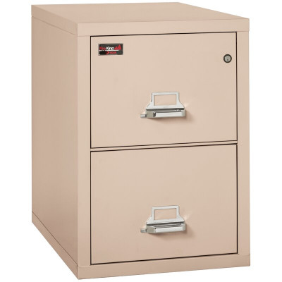 FireKing 2-1825-C Two Drawer 25" Deep Vertical Letter Size File Cabinet Champagne
