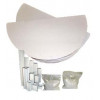 INCLUDED 8 - 26" x 13" x 1" Thick Half Round Shelves
6 each - 4", 6", 8" & 10" Large Square Posts
1lb Bag Kiln Wash