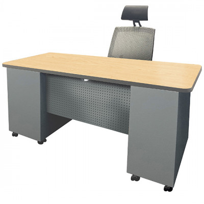 24x67” Dual Pedestal Admin Desk 
Shown with Fusion Maple Laminate 
Top and Charcoal Edge Band