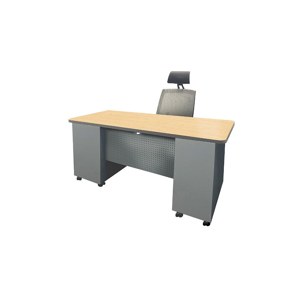 24x67” Dual Pedestal Admin Desk 
Shown with Fusion Maple Laminate 
Top and Charcoal Edge Band