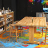 42x60" Art Table. Solid Hardwood Frame and Pedestals with Solid Hardwood Top