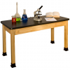 Solid Hardwood Science Table with Black HPL Top