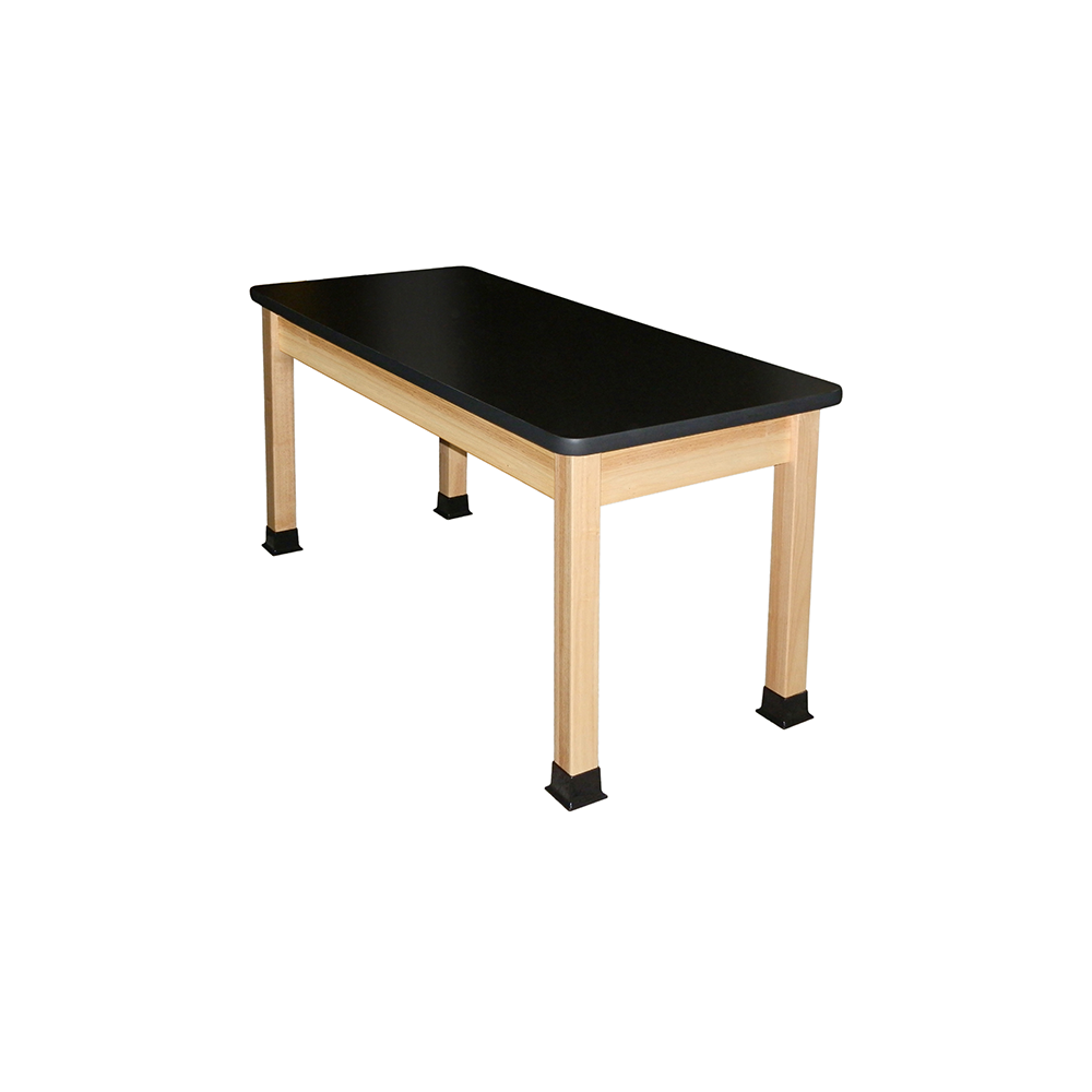Solid Hardwood Science Table with Black ChemSurf Top