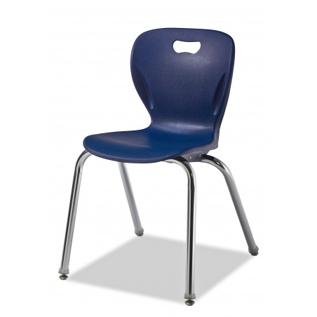 Kaplan Classic Classroom Chrome Plated 10 Chair with Blue Seat - Classroom Furniture