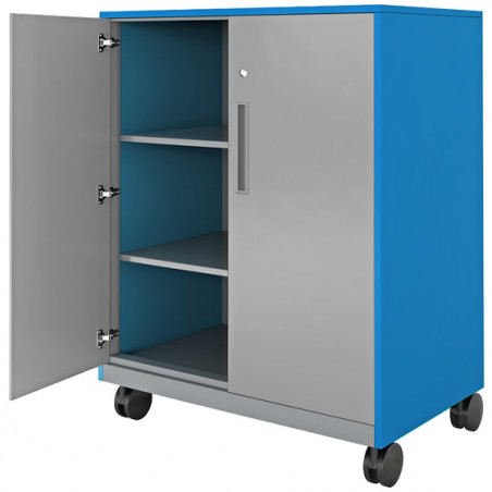45 Tall Mobile Metal Storage Cabinet W, Metal Storage Cabinet With Doors And Wheels